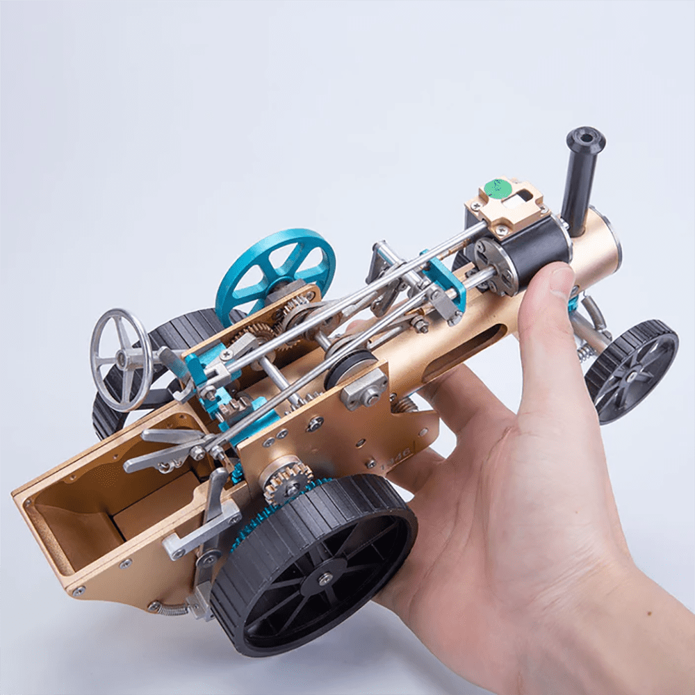 TECHING Full Metal Steam Car Engine Model Assembly Kit - High Challenge Collector's Gift and Decor