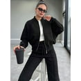 thumbnail image 5 of Lounge Sets for Women Sweatsuit 2 Piece Outfits Sweatshirt Wide Leg Sweatpant Tracksuit Matching Set Black XL, 5 of 9