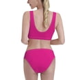 thumbnail image 3 of Picia Darkmagenta Women's High Waisted Bikini Scoop Neck Swimsuit Two Pieces Bathing Suit-XX-Large, 3 of 8