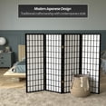 thumbnail image 2 of 4 ft. Tall Window Pane Shoji Screen - Black - 4 Panels, 2 of 7
