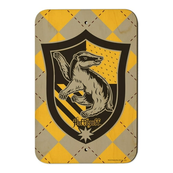 Harry Potter Hufflepuff Plaid Sigil Home Business Office Sign