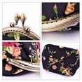 thumbnail image 3 of Coin Pouch Canvas Card Purse Clasp Closure Classic Rose Pattern Keys Wallet Gift Round, 3 of 7
