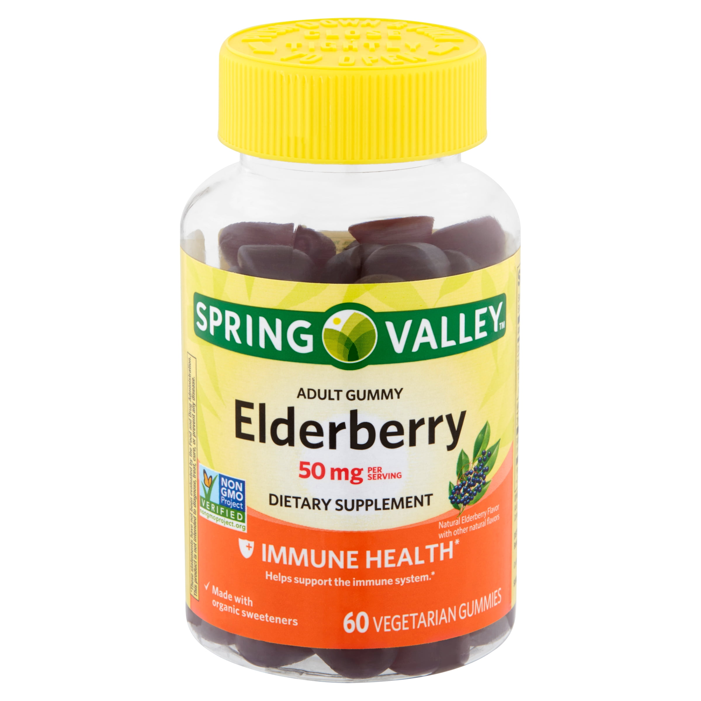 Spring Valley Elderberry Dietary Supplement Adult Gummies 60 Ct - Walmart Com
