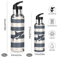 thumbnail image 2 of Yayeee 20oz Insulated Water Bottle Double Wall Stainless Steel with Flip Straw Lid, Dark Sharks, 2 of 7