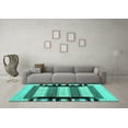 thumbnail image 3 of Ahgly Company Machine Washable Indoor Rectangle Abstract Turquoise Blue Contemporary Area Rugs, 8' x 12', 3 of 4