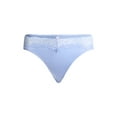 thumbnail image 3 of Joyspun Women's Satin Bridal Thong Panties with Lace and Picot, 2-Pack, Sizes XS-3XL, 3 of 4