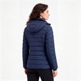 thumbnail image 4 of Women's Hooded Puffer Jacket Lightweight Warm Puffy Quilted Winter Coat Waterpoof Jackets for Cold Weather, Navy XL, 4 of 8