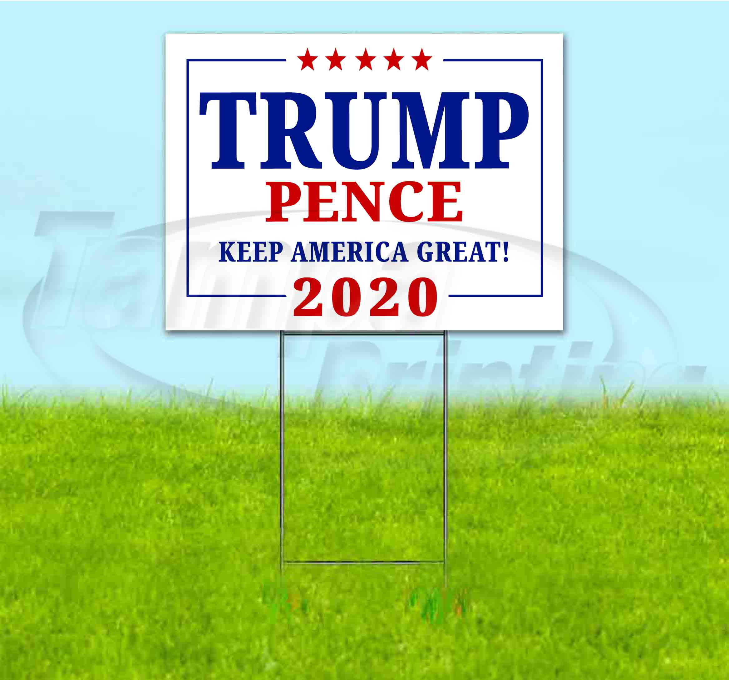 18" x 12" Trump Pence 2020 2-Sided Political Campaign Yard Sign w/Stake 