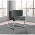 thumbnail image 3 of Velvet Dark Gray Accent Chair with Silver Chrome Base - 1 Chair, 3 of 4