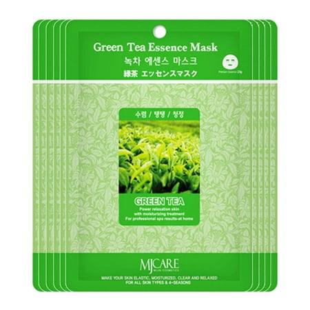 The Elixir Beauty MJ Care Mask Sheet 35 PCS Mask Pack Essence Facial Mask Korean Cosmetic (23g, Green