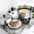 thumbnail image 3 of Stainless Steel Steamer, 3 Tier Cooking Steam Pot with Lid and Handle, Multipurpose Cookware Kitchen Food Steam Cooking Pan for Vegetables, Dumplings, Stocks, Sauces - 11 Inch, Silver, 3 of 8