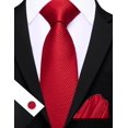 thumbnail image 5 of Juego de corbatas Barry.Wang Classic de seda, 150 cm x 8,5 cm, color rojo, 5 of 5