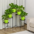 thumbnail image 5 of Vintage Metal Flower Pot Holder Stable Plant Stand Rack Display Garden Decor Shelf for Balcony Patio Yard Outdoor Indoor, 5 of 14