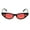Black Red Mirror, variant on Womens Narrow Cat Eye Heart Shape Side Lens Plastic Sunglasses Beige Pink Mirror