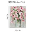thumbnail image 2 of Chilfamy  Pink Flowers Canvas Prints Wall Art Roses in Vase Wall Decor Nature Rustic Woman Home Decor Painting Picture for Bathroom Bedroom Living Room Ready To Hang 16x20 in/12x16 in, 2 of 5