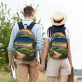 thumbnail image 4 of Disketp Sunflowers At Sunset Mochila de Lona Estampada, Mochila Escolar de Viaje Ligera para Estudiantes y Portátil-Medium, 4 of 5