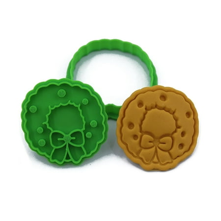 

Christmas Santa Claus Shape 3D Pressable Stamped Embossed Biscuit Cookie Cutters Mold Kitchen Bakeware Tool