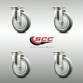 thumbnail image 2 of 5 Inch 316SS Thermoplastic Rubber Wheel Swivel Top Plate Caster Set SCC, 2 of 2