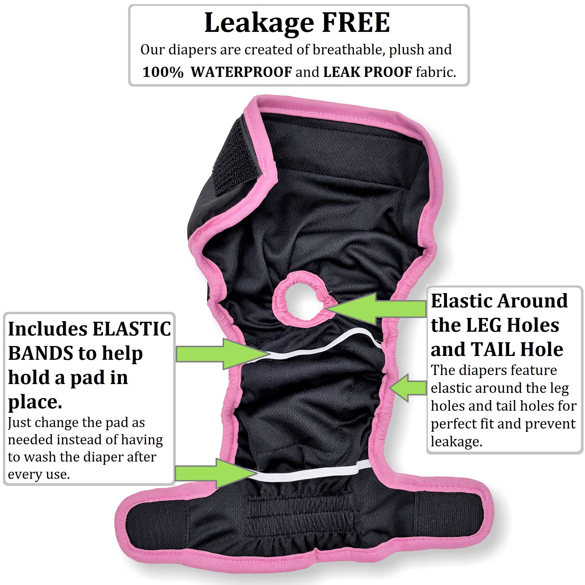 Female Dog Diapers Leak Proof Waterproof Washable Sanitary Panties Small Large
