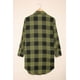 thumbnail image 2 of ABPHQTO Abrigo camisero a cuadros verde con cuello vuelto para mujer, 2 of 5
