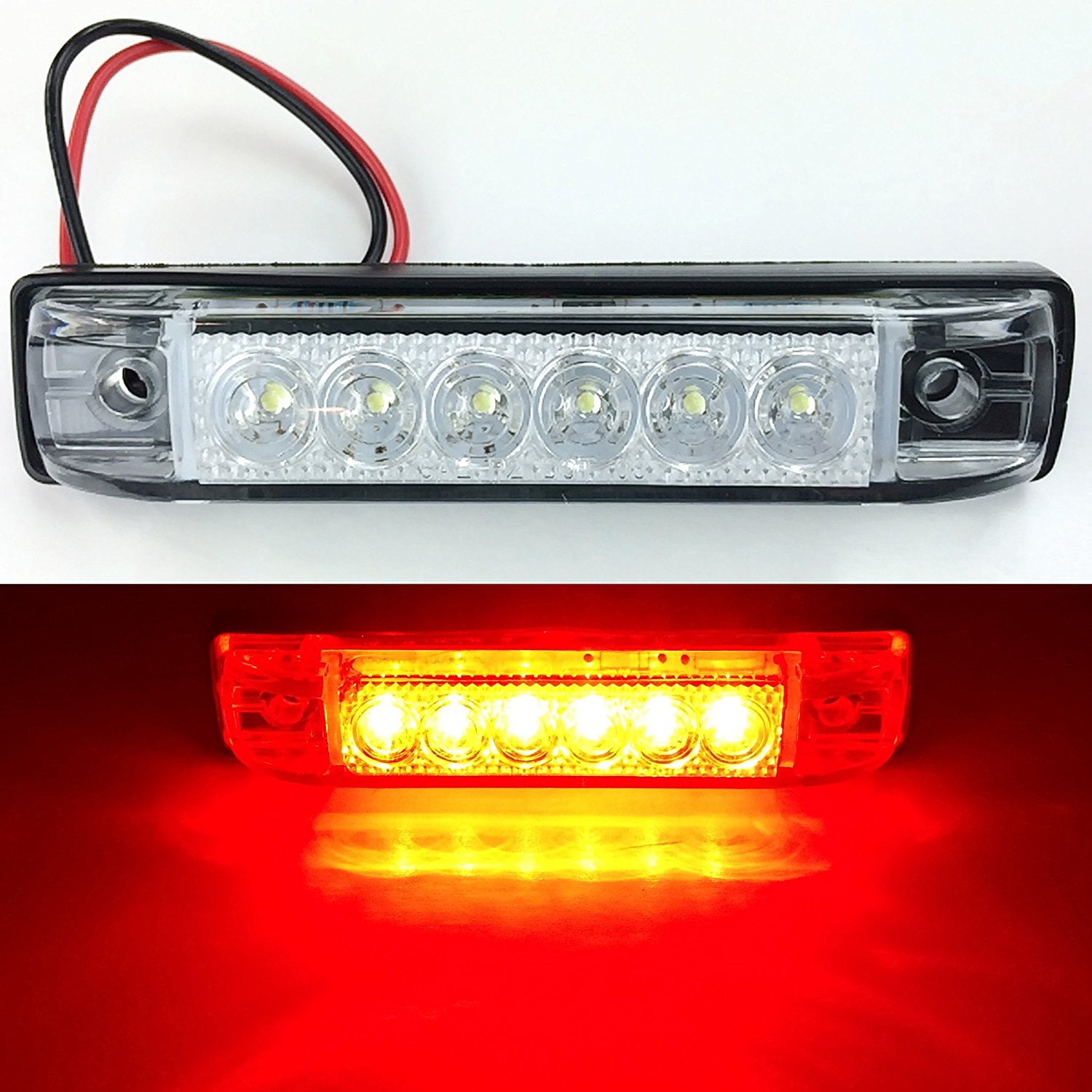 Long Haul Bright Clear Red Led Slim Line Led 12v 12 Volt Utility Strip