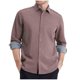 thumbnail image 2 of Ceisia Men's Adding Fleece Solid Color Lapel Gift Long Sleeved Button Cardigan Business Leisure Shirt Top Features: It is made, 2 of 6