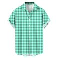thumbnail image 4 of hoksml Men's Plaid Short Sleeve Camp Collar Button Down Shirts, Regular Fit Breathable Casual Tops for Beach Daily Vacation, 4 of 7