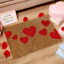 DERONA Valentine's Day Door Mat,Valentine Kitchen Rugs,Outdoor Mat