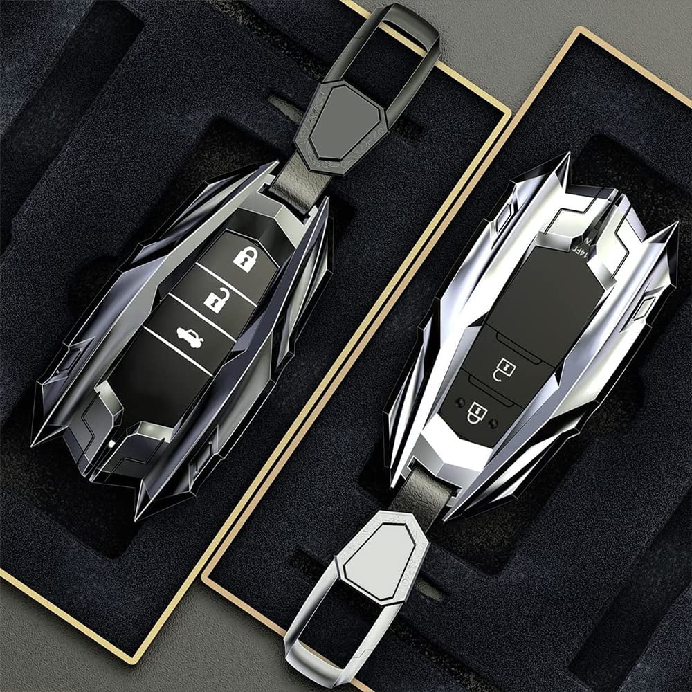 Zinc Alloy Metal Keyless Remote Key Fob Case Cover for Toyota Camry RAV4 Highlander C-HR Prius Corolla Avalon GT86