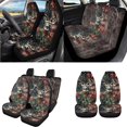 thumbnail image 2 of Uorisanigo Deer American Flag Car Front Back Seat Covers Full Set with Steering Wheel Protector Seat Belt Shoulder Pad Armrest Cushion Headrest Gear Shift & Handbrake Covers Keychain,18 Pieces, 2 of 7