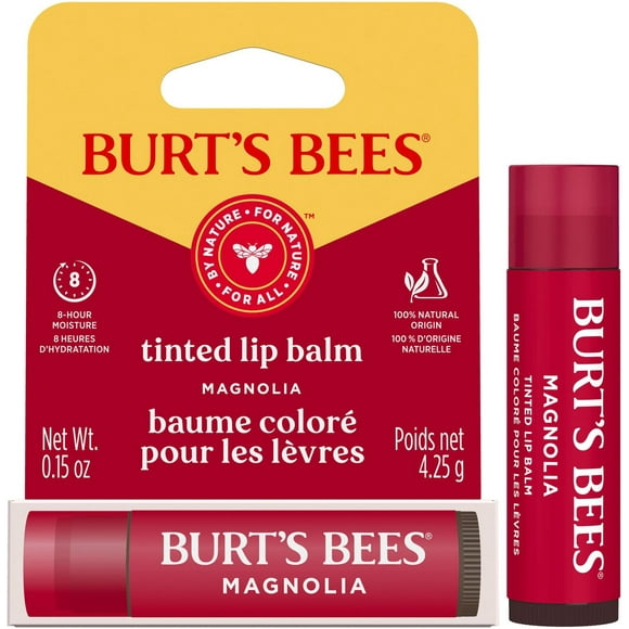 Burt's Bees 100% Natural Origin Moisturizing Tinted Lip Balm, Magnolia with Shea Butter
