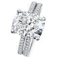 thumbnail image 2 of Edge Jewel 14K White Gold Plated Wedding Anniversary Ring - 2.24 Ct Cushion Cut White Diamond Ring for Women's - 30th Wedding Anniversary Gifts - Luxurious Multi-Stone Engagement Ring for Women's, 2 of 7
