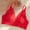 #0216-Red, variant on Women's Solid Color Floral Embroidered Wireless Bra, Breathable Triangle Bralette, Soft Stretch Nylon Spandex, Smooth Demi Cup for Daily Casual Gift