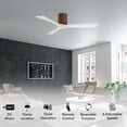 thumbnail image 2 of Matthews Fan Company IR3H-WN-MWH-42 Irene 42" Walnut Hugger Ceiling Fan with 3 Matte White Blades, Remote and Wall Control, Indoor/Outdoor Damp Rated, 2 of 6