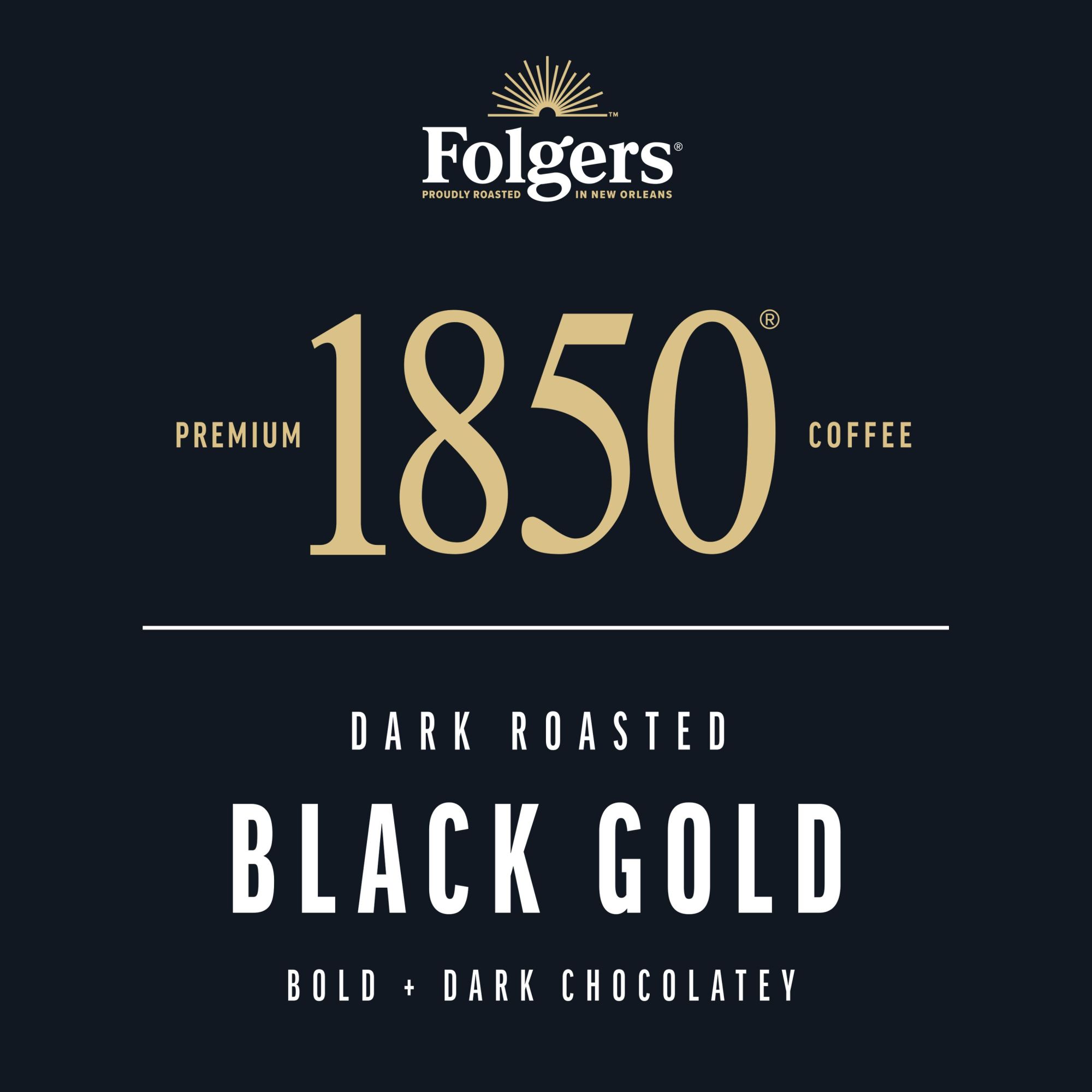 Folgers 1850 Black Gold Ground Coffee, Dark Roast, 12-Ounces - image 4 of 9