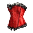 thumbnail image 2 of Grebrafan Corset Women Lace Overlay Bustiers Party Wedding Red M, 2 of 5