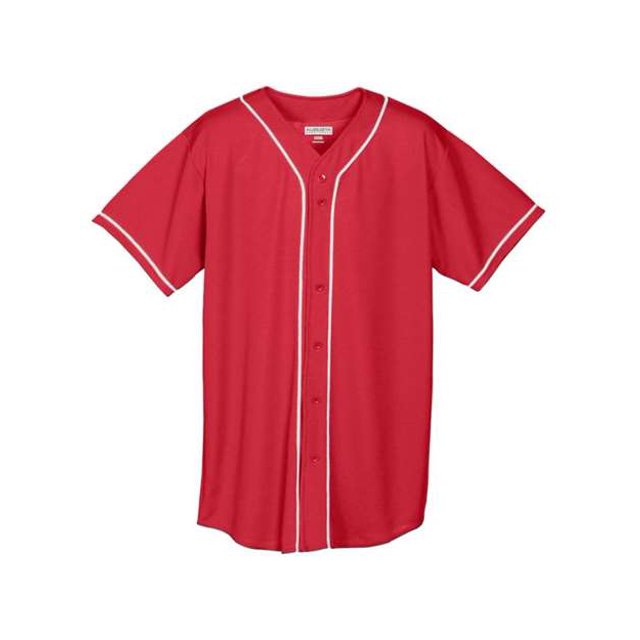 Augusta Sportswear Augusta Maillot delantero con botón de malla que absorbe la humedad con ribete trenzado, Ropa deportiva Augusta 593
