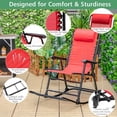 thumbnail image 4 of Kadyn Rocking Chairs Outdoor, Outdoor Patio Camping Lightweight Folding Rocking Chair with Footrest -Red, Patio Rocking Chairs, 4 of 6