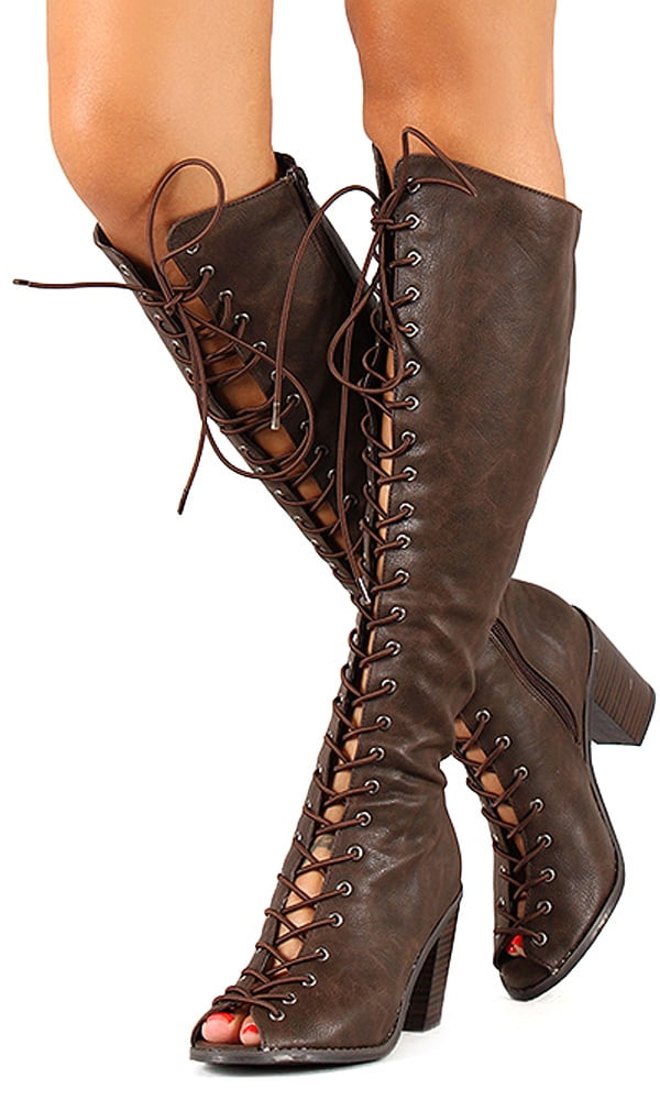 lace up boots with a heel
