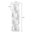 thumbnail image 2 of Ourlova 4 Tier 360 Rotating Stackable Bookshelf Tower Small Wooden Bookcase for Kids Waterproof Corner Display Storage Rack Narrow Book Organizer for Bedroom Study Room-White, 2 of 7