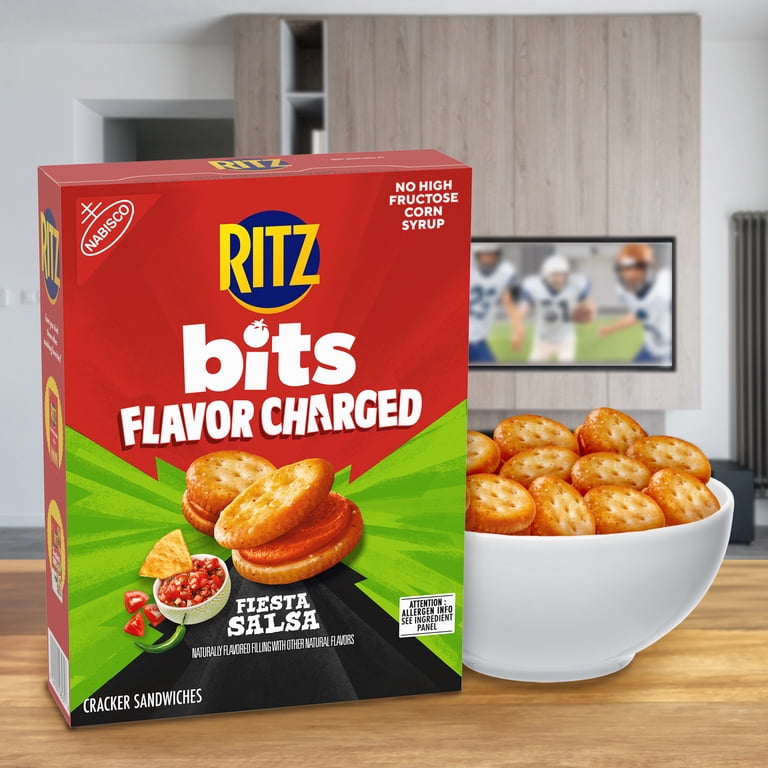 RITZ Bits Flavor Charged Fiesta Salsa Sandwich Crackers, Lunch
