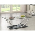 thumbnail image 2 of Danville Rectangular U-Shaped Glass Top Coffee Table Chrome, 2 of 6
