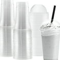 thumbnail image 7 of ACDANC 100pcs 450ml/15.2oz Plastic Cups with Dome Lid and Hole,Clear Drinking Cups Milkshake Cups,Disposable Party Cups Slush Cups for to Go Iced Cold Coffee,Juice,Smoothie,No Straw, 7 of 7
