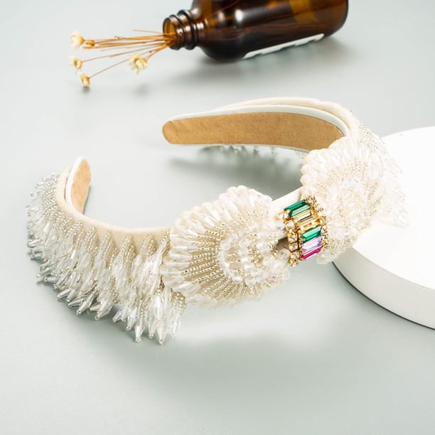Diadema con de imitación, con de cristal, diademas acolchadas de ancho, aro para el cabellero, , boda, pieza de -