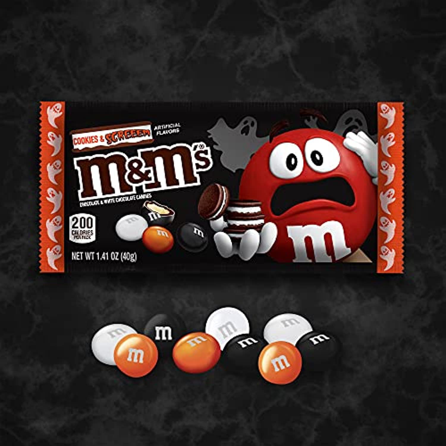 M&M'S Cookies & Screem Chocolate Halloween Candy, 7.44oz, Packaged Candy