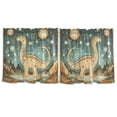thumbnail image 7 of Yayeee Kitchen Curtains Tier Set of 2 Light Filtering 57"x24" Over Sink Window Panels, Dinosaur with Stars, 7 of 7