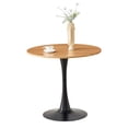 thumbnail image 6 of GZXS Mid-Century Style Round Tulip Table with Natural MDF Top & Black Metal Base, Compact Dining Table for Apartment, Kitchen or Breakfast Nook, 6 of 9