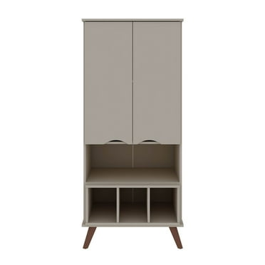 Manhattan Comfort Hampton 6-Shelf Wood Display Cabinet in Off White