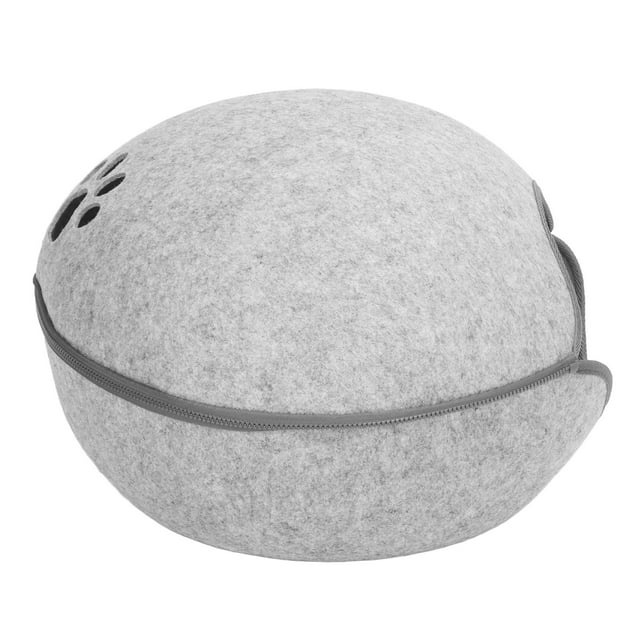 Kitten Hideout Cave, Washable Semi Enclosed Zipper Closure Thickened Cat Cave Bed Sturdy Structure With Cushion For Indoor