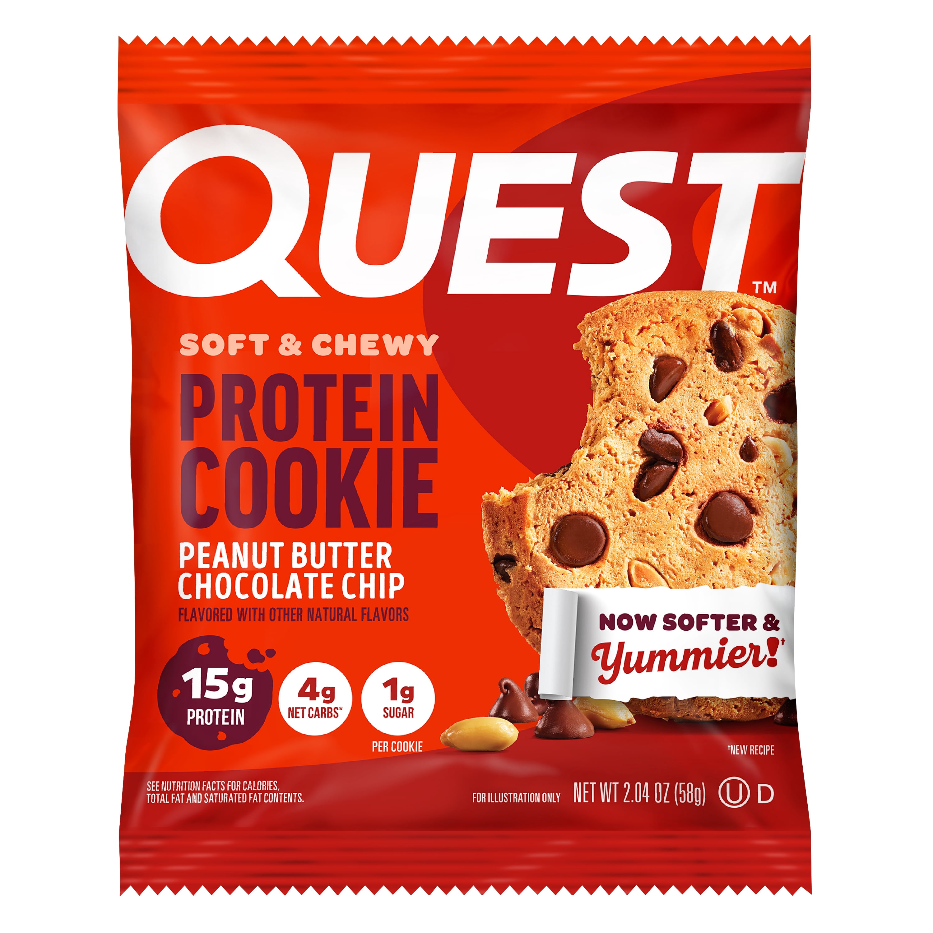 (2 pack) Quest Protein Cookies, High Protein, Peanut Butter Chocolate Chip, 4 Ct
